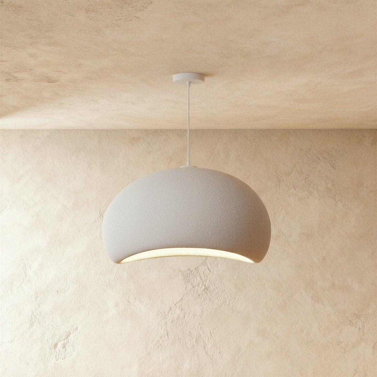Japanse Minimalistische Hanglamp Met Organische Vorm En Zachte Sfeerverlichting
