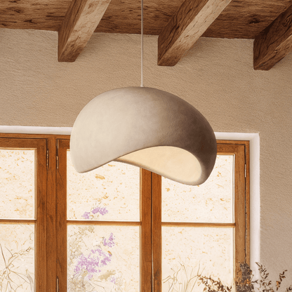 Japanse Minimalistische Hanglamp Met Organische Vorm En Zachte Sfeerverlichting