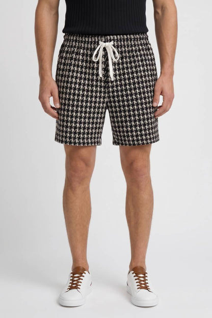 Shorts Heren - Geruit Patroon met Trekkoord | Comfortabel — Geruit Zwart-Wit