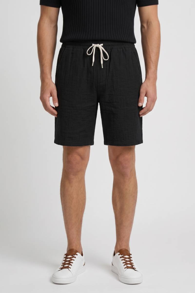 Shorts Heren - Relaxed Fit met Trekkoord | Comfortabel — Zwart