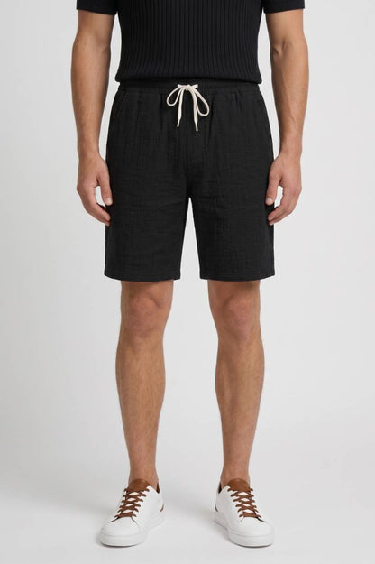 Shorts Heren - Relaxed Fit met Trekkoord | Comfortabel — Zwart