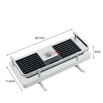 Verstelbare douche organizer voor douchestang zonder boren met haken en snelle waterafvoer