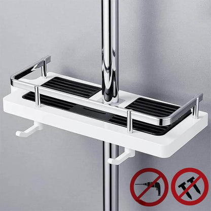 Verstelbare douche organizer voor douchestang zonder boren met haken en snelle waterafvoer