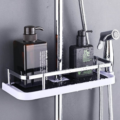 Verstelbare douche organizer voor douchestang zonder boren met haken en snelle waterafvoer