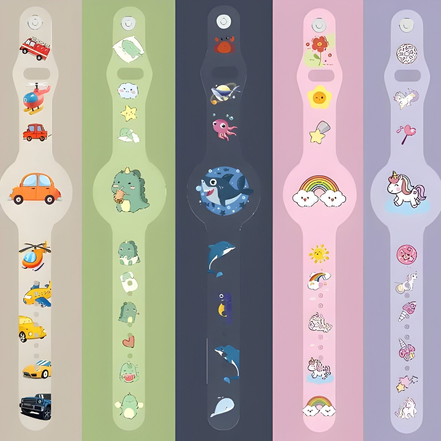 Siliconen Kinderarmband met Tracker-houder | Verstelbaar Sportarmband Speelse Designs