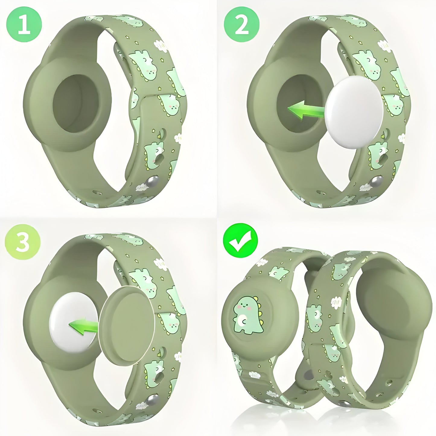 Siliconen Kinderarmband met Tracker-houder | Verstelbaar Sportarmband Speelse Designs