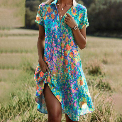 Zomerjurk Boho Chic met Bloemenprint van Sintetisch Materiaal - StudioMarella