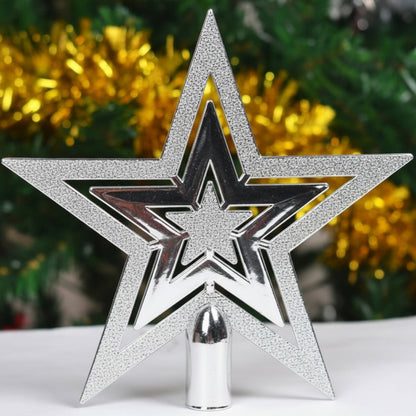 Decoratieve Kerstboomtopper Ster – Goud Zilver Rood – Vintage Glitter Piek voor Feestelijke Eindejaarsdecoratie zonder Elektriciteit