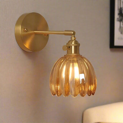 Wandlamp Tulp Retro Glas Bloem Design Metaal Vintage Sfeerverlichting