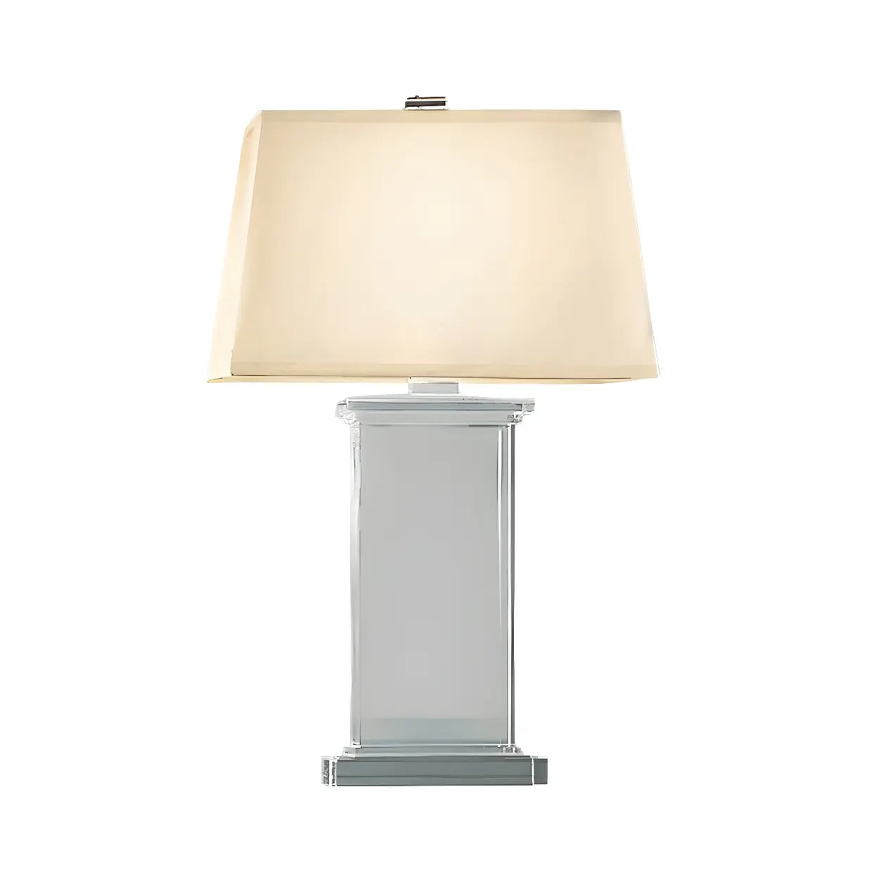 Tafellamp Kristal Rechthoekig Wit Met Stoffen Kap 22 Inch Modern Design