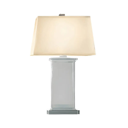 Tafellamp Kristal Rechthoekig Wit Met Stoffen Kap 22 Inch Modern Design