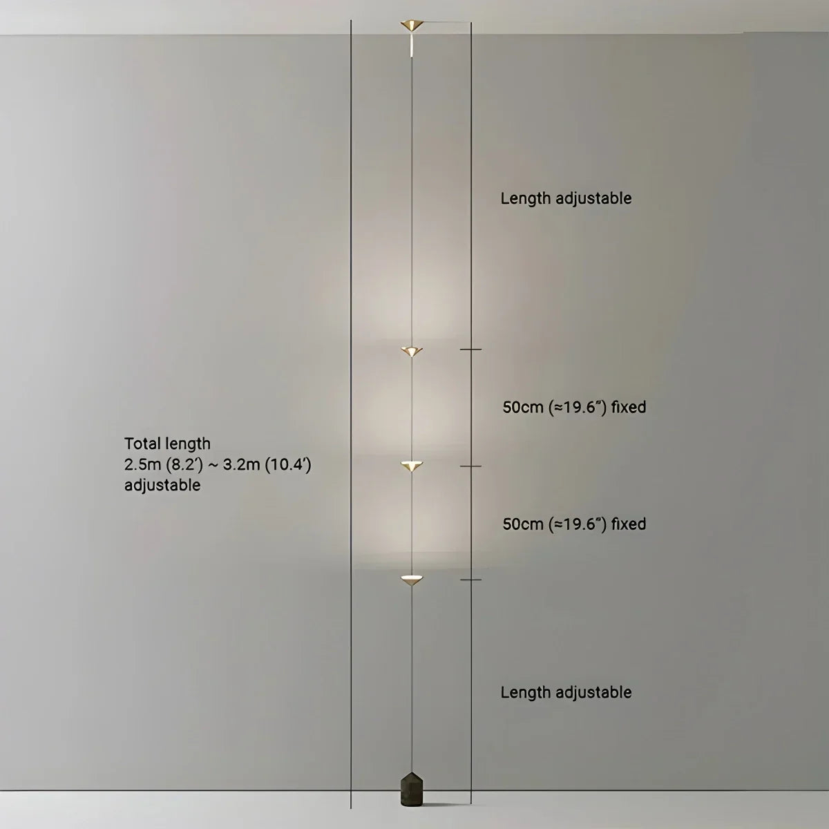 Vloer Tot Plafond Lamp 4 Lichtpunten LED 2,5-3,2 m Woonkamer Slaapkamer Werkkamer Minimalistische Staande Lamp Sfeerverlichting