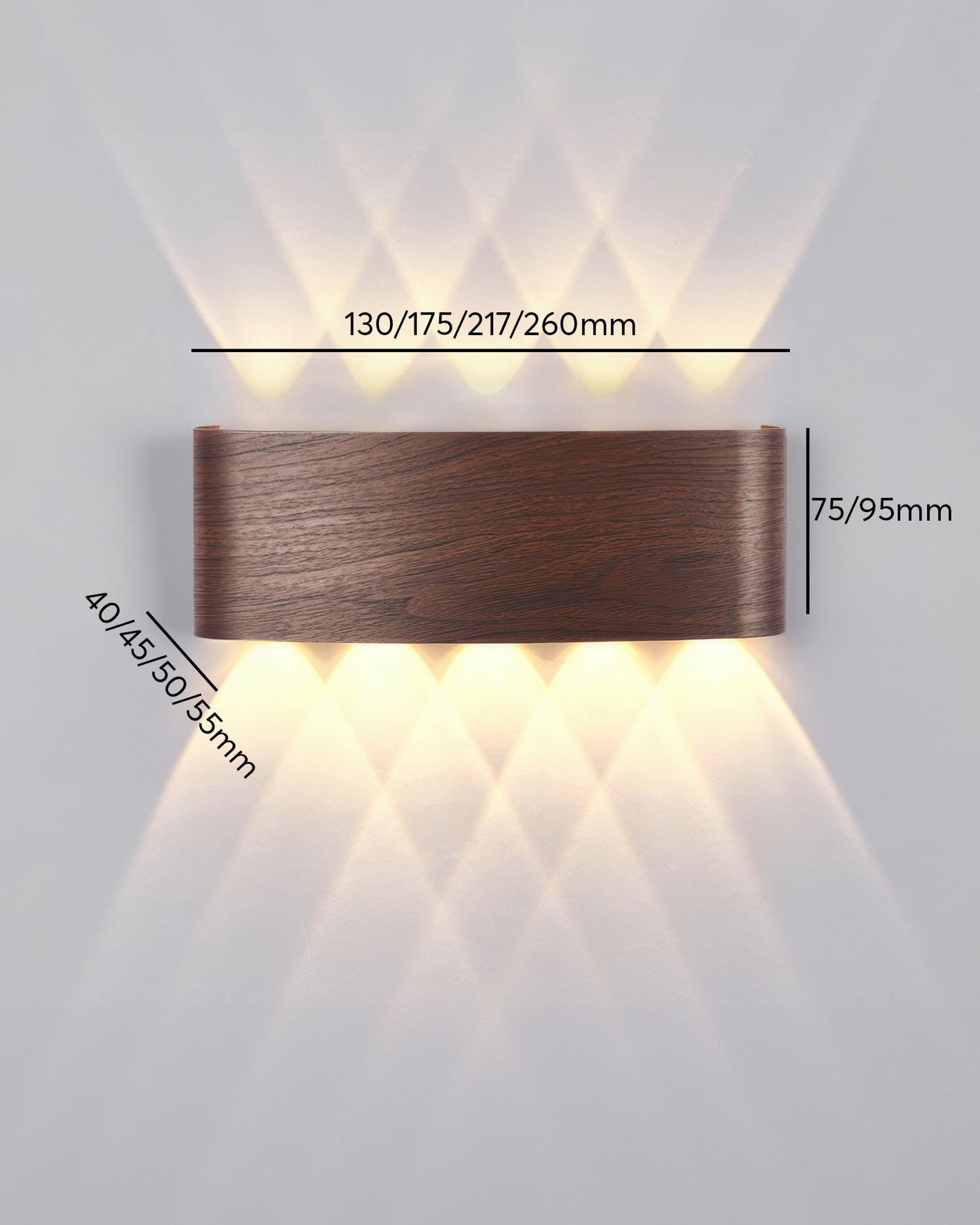 Wandlamp LED houtlook 10W warm wit 3000K binnen buiten IP65 wandverlichting modern design