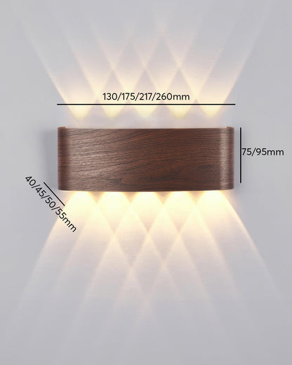 Wandlamp LED houtlook 10W warm wit 3000K binnen buiten IP65 wandverlichting modern design