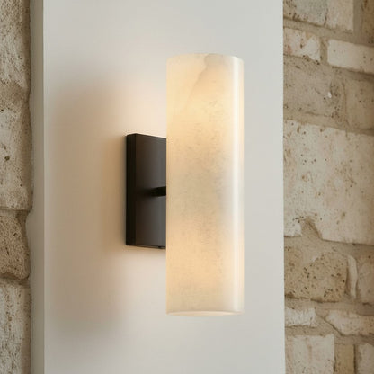 Wandlamp Badkamer Boven Spiegel 33 cm Albast of Geribbeld Glas Messing Brons Nikkel