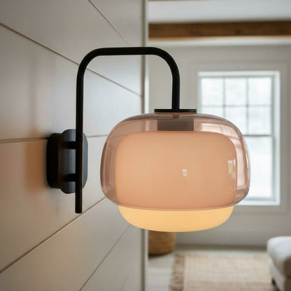 Gekleurde Glazen Wandlamp met Ronde Kap – Groen, Roze, Oranje – Moderne LED Verlichting