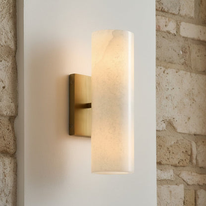 Wandlamp Badkamer Boven Spiegel 33 cm Albast of Geribbeld Glas Messing Brons Nikkel