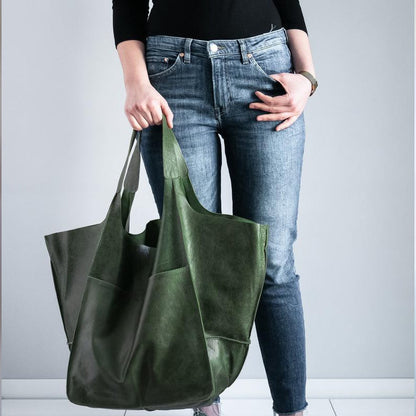 Dames Schoudertas Groot Faux Leer Vintage Look