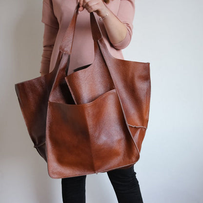 Dames Schoudertas Groot Faux Leer Vintage Look