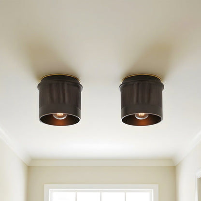 Vintage Zwart Metalen Industriële Plafondlamp Rustiek Design – Flush Mount voor Keuken Slaapkamer Hal