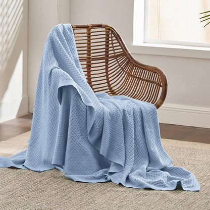 Lichtgewicht Katoenen Wafelplaid Tweepersoonsbed Zacht Ademend Deken Scandinavisch Design 90x90 cm Woonkamer