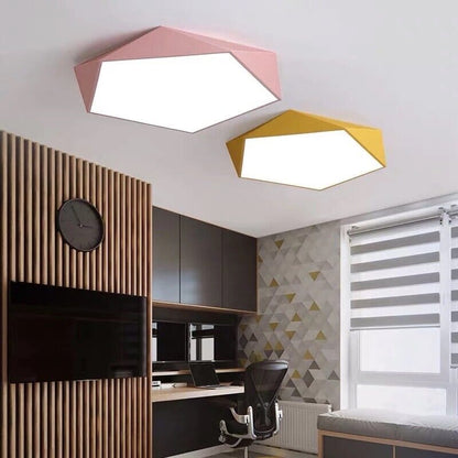 Moderne Geometrische LED-Plafondlamp – Scandinavisch Design in Meerdere Kleuren en Maten