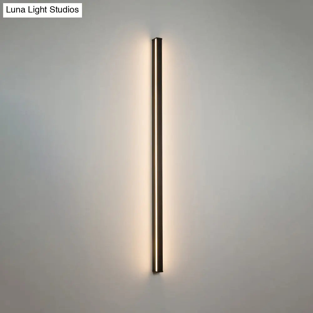 Moderne Lineaire LED Wandlamp Zwart – Strakke Muuraansluiting voor Hal & Gang