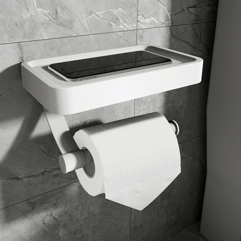 Wandrolhouder voor Toiletpapier met Plankje – Roestvrij Staal – Zwart, Wit & Grijs