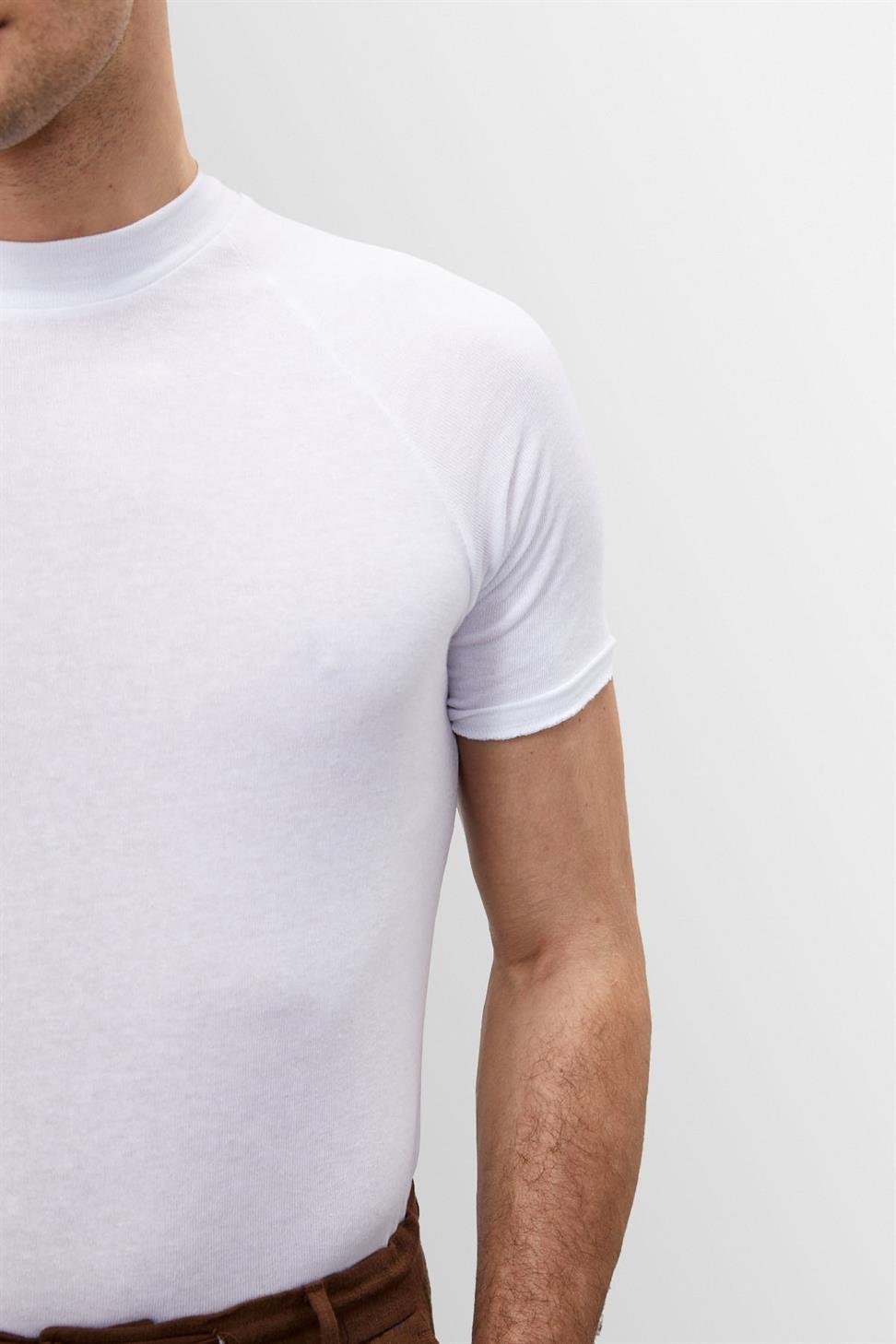Witte Heren T-Shirt Slim Fit Klassiek Design