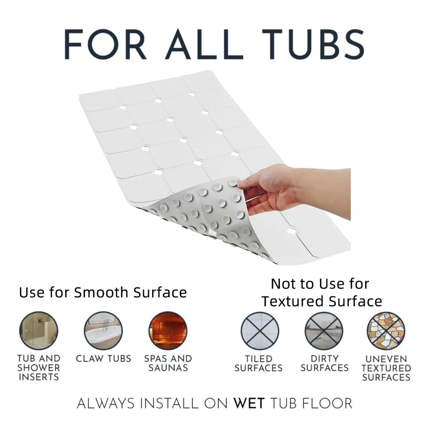 Opvouwbare Antislip Badmat met Zuignappen Siliconen Badkamermat Douche en Bad