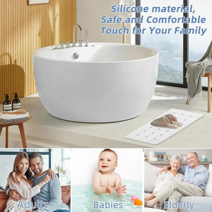 Opvouwbare Antislip Badmat met Zuignappen Siliconen Badkamermat Douche en Bad