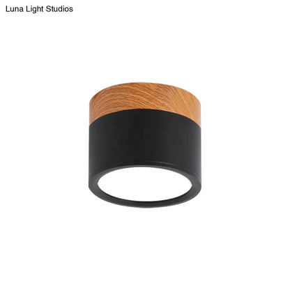 Macaron Plafondlamp Cilindrisch Metaal voor Keuken of Bar – Geel, Blauw, Zwart & Hout