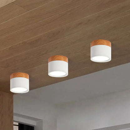 Macaron Plafondlamp Cilindrisch Metaal voor Keuken of Bar – Geel, Blauw, Zwart & Hout