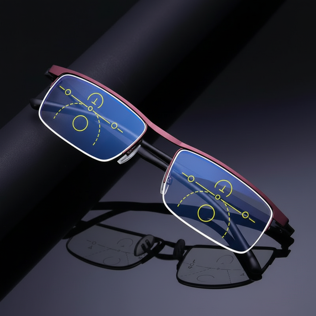 Progressieve Leesbril met Automatische Aanpassing — Blauwlichtfilter & UV-Bescherming voor Ontspannen Zicht