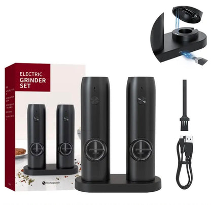 Elektrische Zout- en Pepermolen Set – Automatische Kruidenmolen met USB Oplaadbaar
