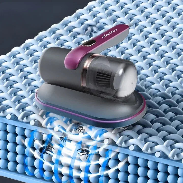 Draadloze Handstofzuiger met UV-C Sterilisatie voor Matras | Anti-Mijt Reiniger met Zuigkracht | Huisstofmijt Verwijderaar voor Bedden Bank Kussens | Allergiebestrijding Stofzuiger 60 min | Paars Goud