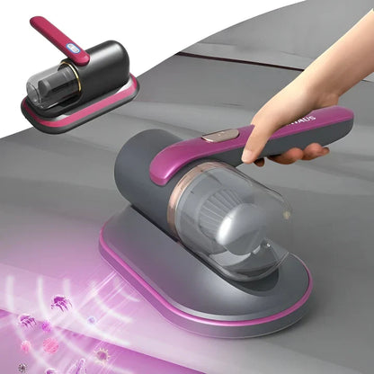 Draadloze Handstofzuiger met UV-C Sterilisatie voor Matras | Anti-Mijt Reiniger met Zuigkracht | Huisstofmijt Verwijderaar voor Bedden Bank Kussens | Allergiebestrijding Stofzuiger 60 min | Paars Goud