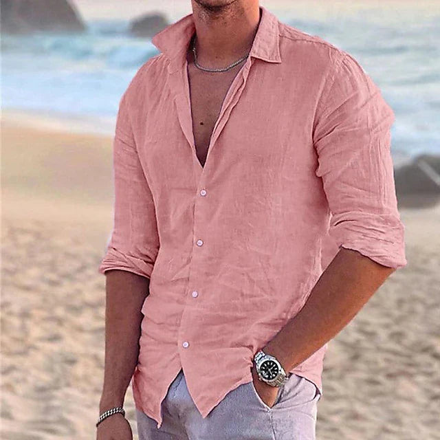 Linnen Overhemd Zomerkleurengamma Casual Katoen - StudioMarella