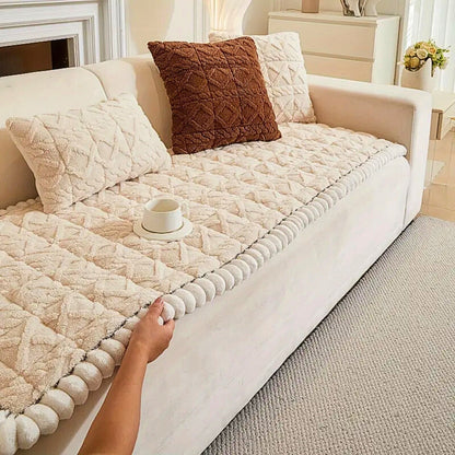 Sherpa Bankbeschermhoes – Gequilt Microfiber Bankovertrek met Anti-Slip voor 1-Zits 2-Zits 3-Zits 4-Zits Banken – Bescherming tegen Vlekken Stof Slijtage