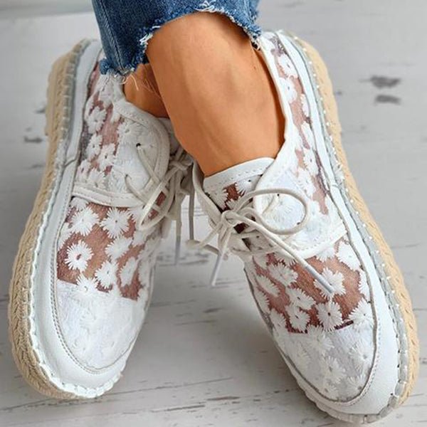 Damesschoenen met Bloemenpatroon Orthopedische Instapper Zomer Beige 36-40
