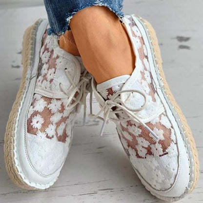 Damesschoenen met Bloemenpatroon Orthopedische Instapper Zomer Beige 36-40