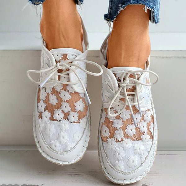 Damesschoenen met Bloemenpatroon Orthopedische Instapper Zomer Beige 36-40