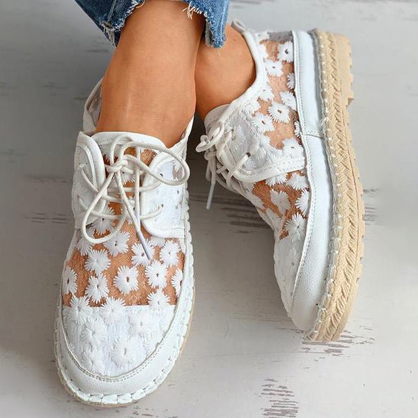 Damesschoenen met Bloemenpatroon Orthopedische Instapper Zomer Beige 36-40