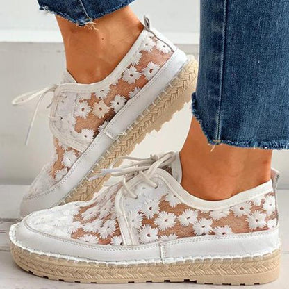 Damesschoenen met Bloemenpatroon Orthopedische Instapper Zomer Beige 36-40