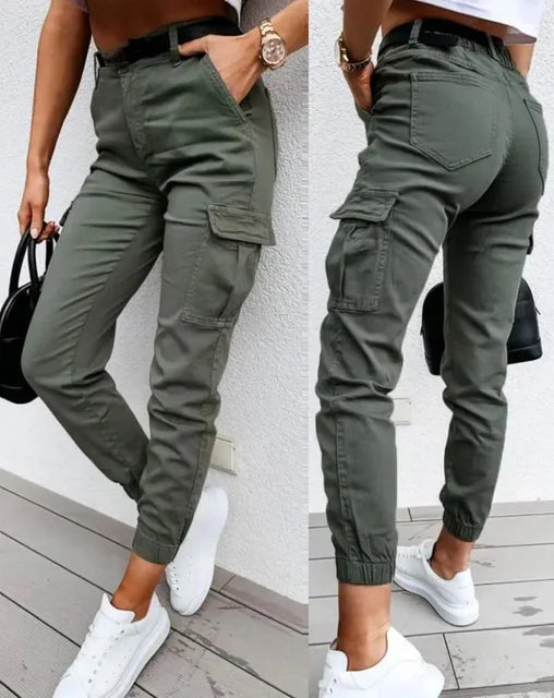 Comfortabele Hoge Taille Cargo Broek voor Dames - StudioMarella