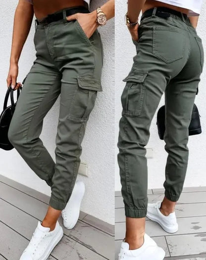 Comfortabele Hoge Taille Cargo Broek voor Dames - StudioMarella