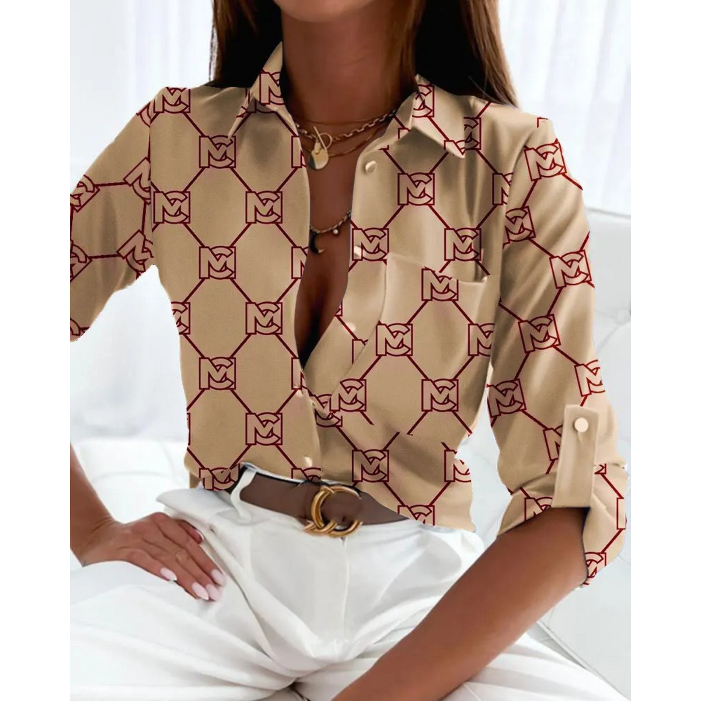 Dames Blouse Zakelijk met Elegante Bloemenprint - StudioMarella