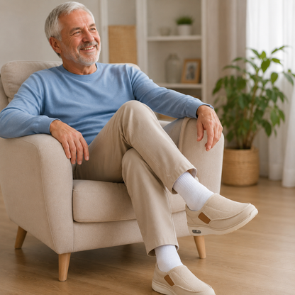 Brede Instapschoenen voor Gevoelige en Gezwollen Voeten – Memory Foam Inlegzool – Naadloos Interieur – Diabetische Comfortschoenen voor Dagelijks Gebruik