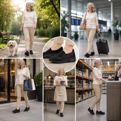 Brede Instapschoenen voor Gevoelige en Gezwollen Voeten – Memory Foam Inlegzool – Naadloos Interieur – Diabetische Comfortschoenen voor Dagelijks Gebruik