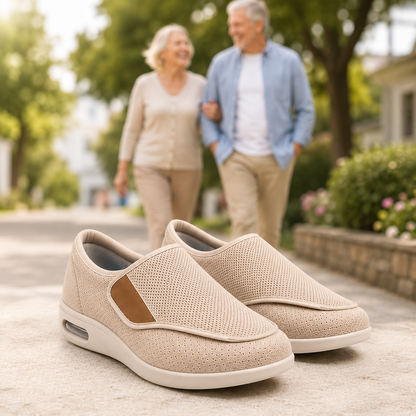 Brede Instapschoenen voor Gevoelige en Gezwollen Voeten – Memory Foam Inlegzool – Naadloos Interieur – Diabetische Comfortschoenen voor Dagelijks Gebruik